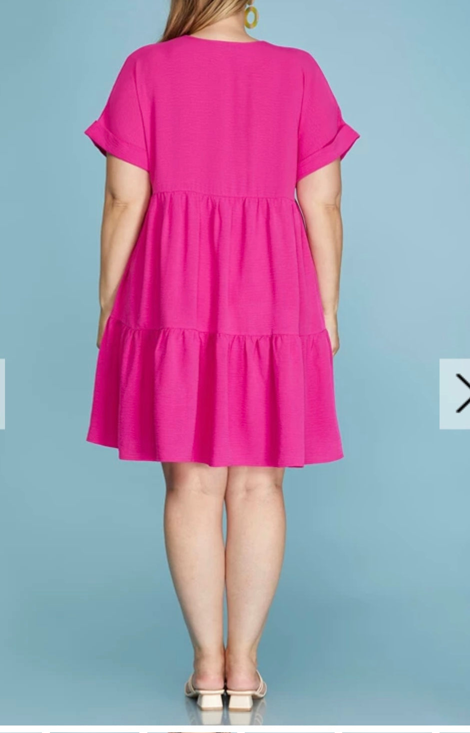 Plus- Hot Pink BabyDoll Dress