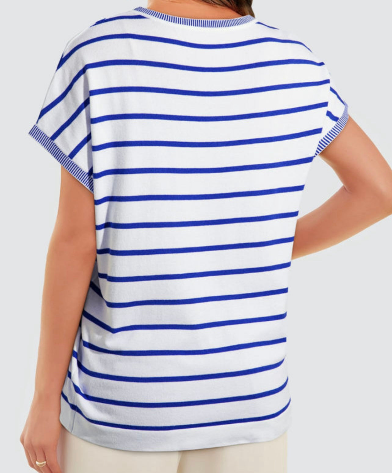 Stripe Knitted Sleeve Top