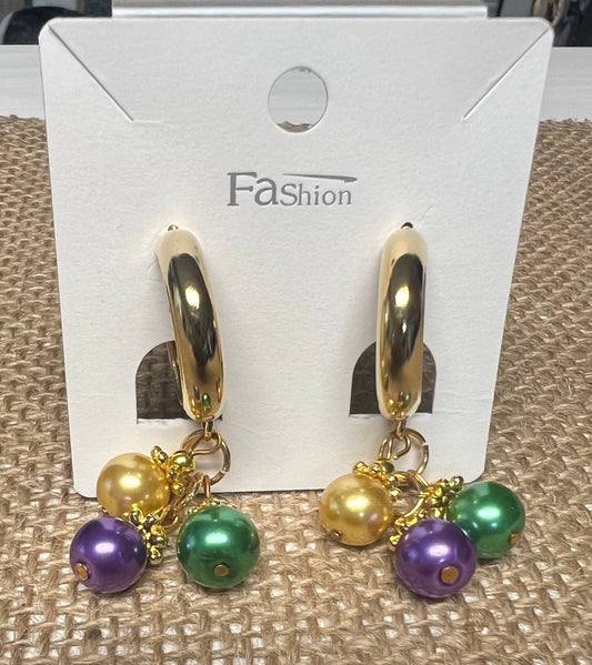 Hoop Mardi Gras Earrings