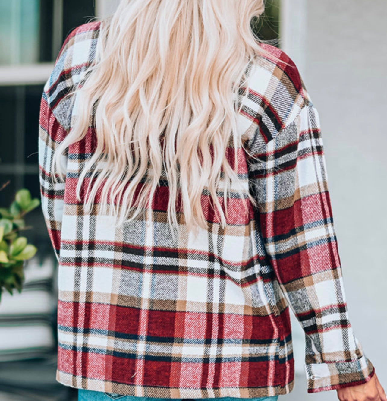 Plaid Print Pocket Shacket