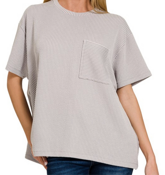 Ribbed Pocket Top