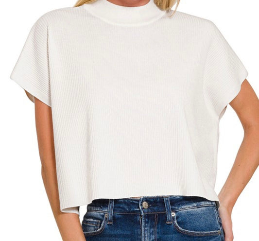 Mock Neck Boxy Sweater