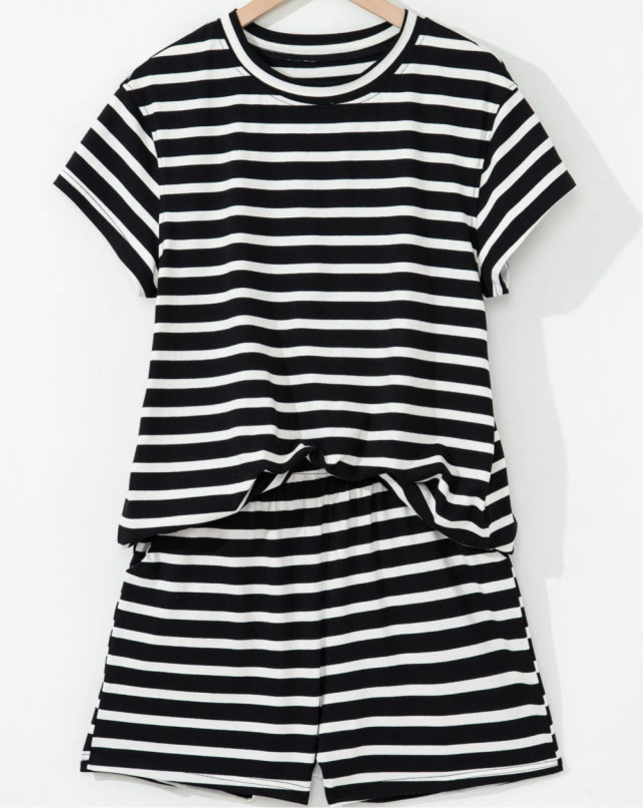 Striped Black Short Set