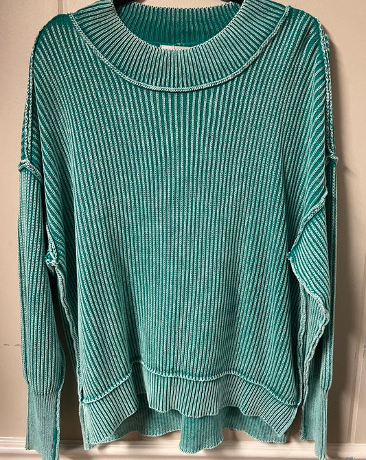 Washed Ribbed Sweater