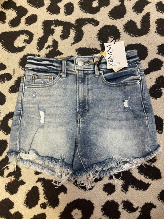 Raw Frayed Hem Ripped Denim Shorts