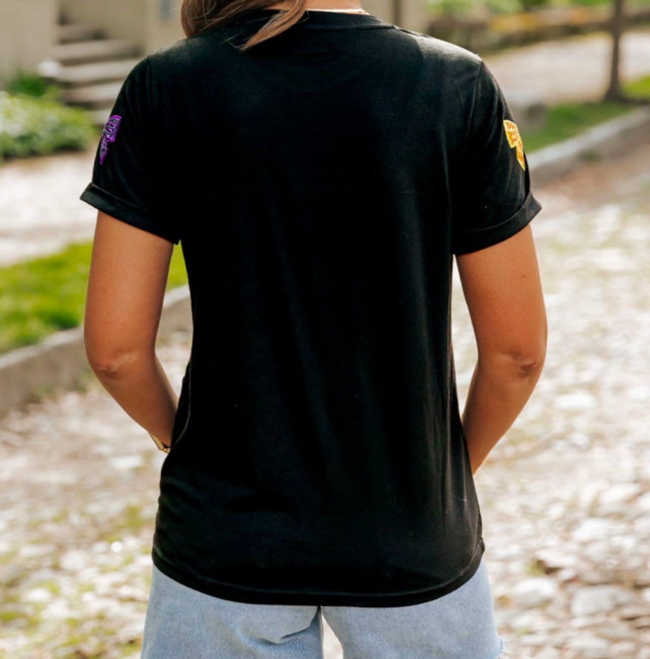 Sequin Bow Crew Neck T-Shirt
