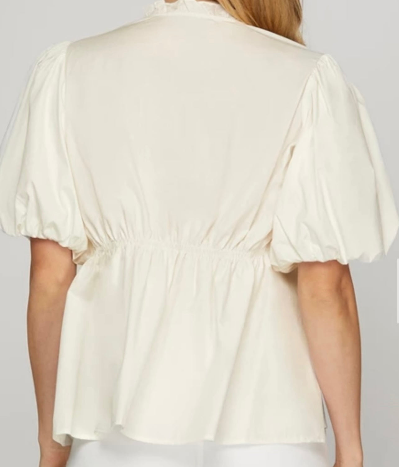 White Flowy Babydoll Top