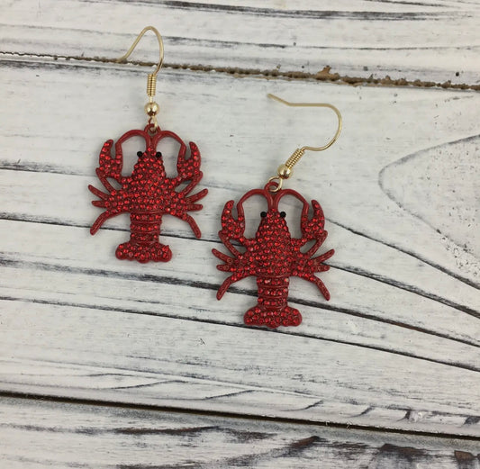 Crawfish Rhinestone Earrings