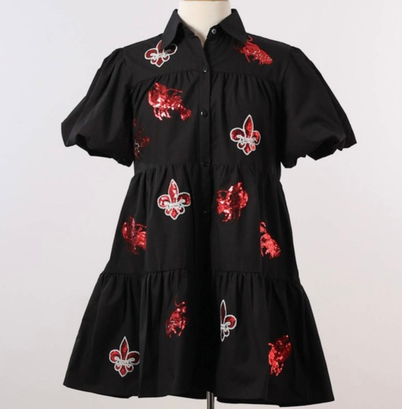 Crawfish Puff Sleeve Dress