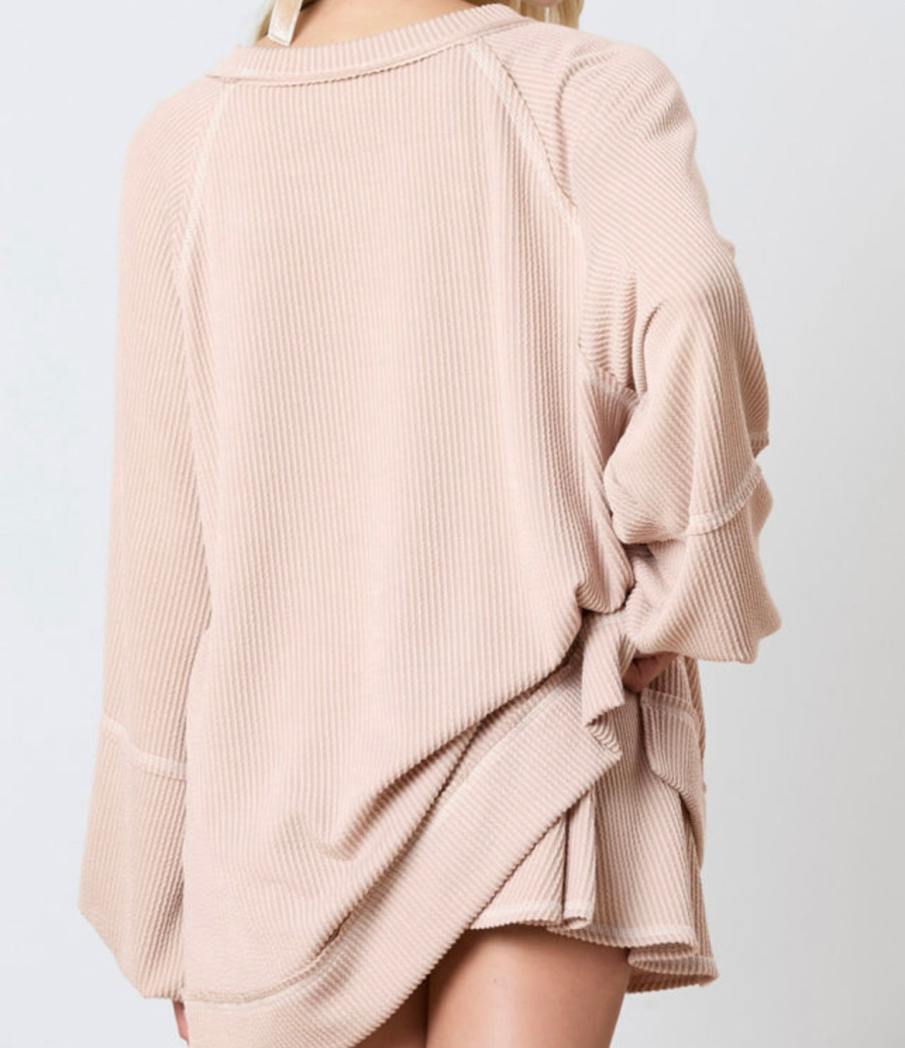 Ribbed Oversized Top/Skort Set