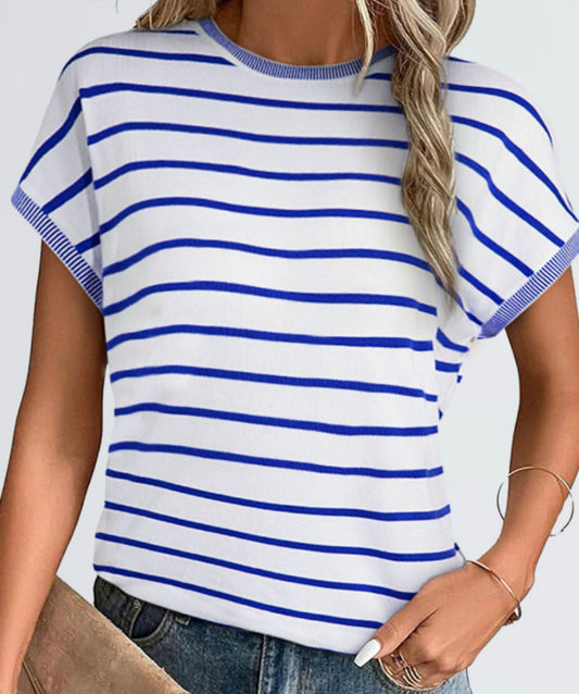 Stripe Knitted Sleeve Top