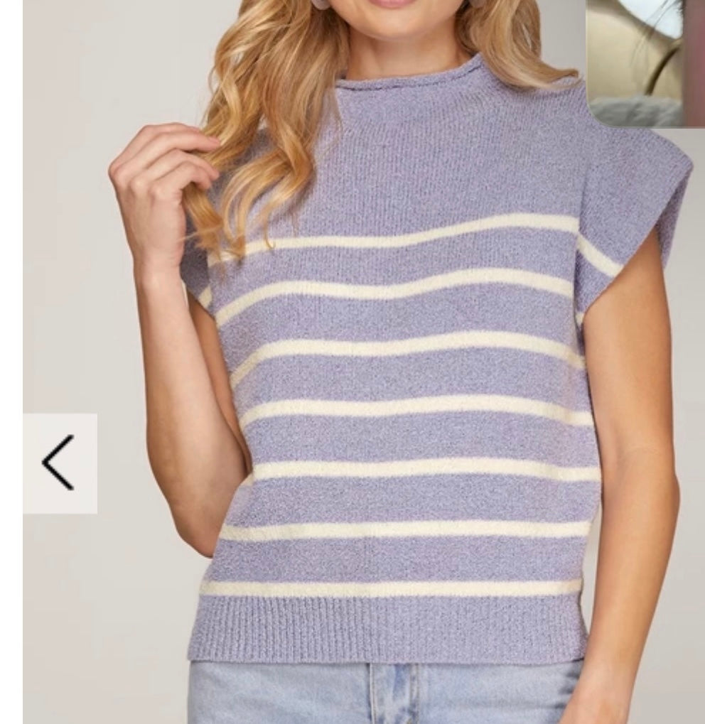 Purple/White Stripe Sweater