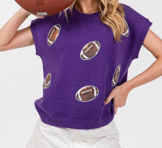 Football Patch Sweater Top