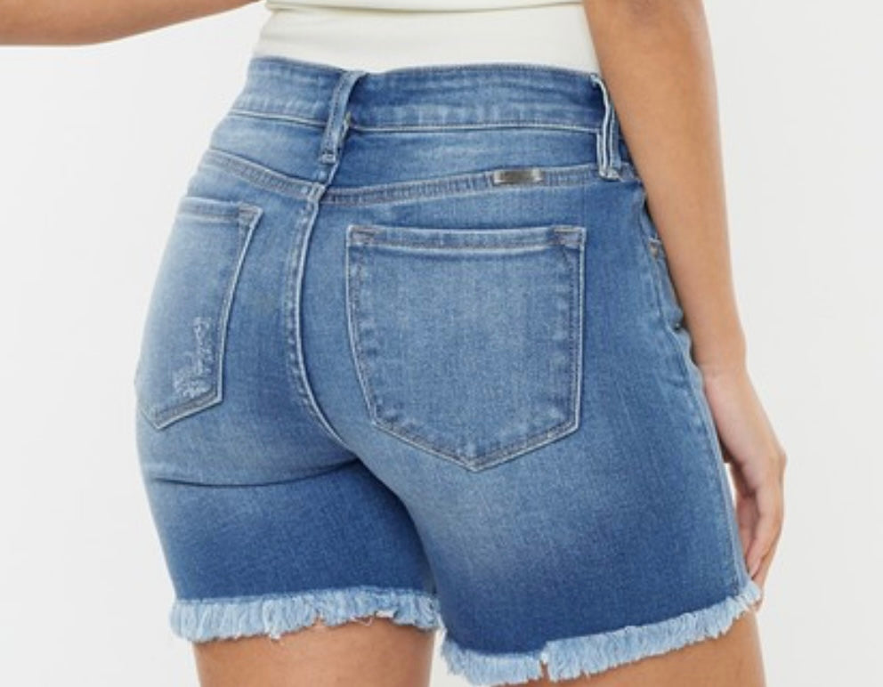 KanCan Mid Rise Button Up Shorts