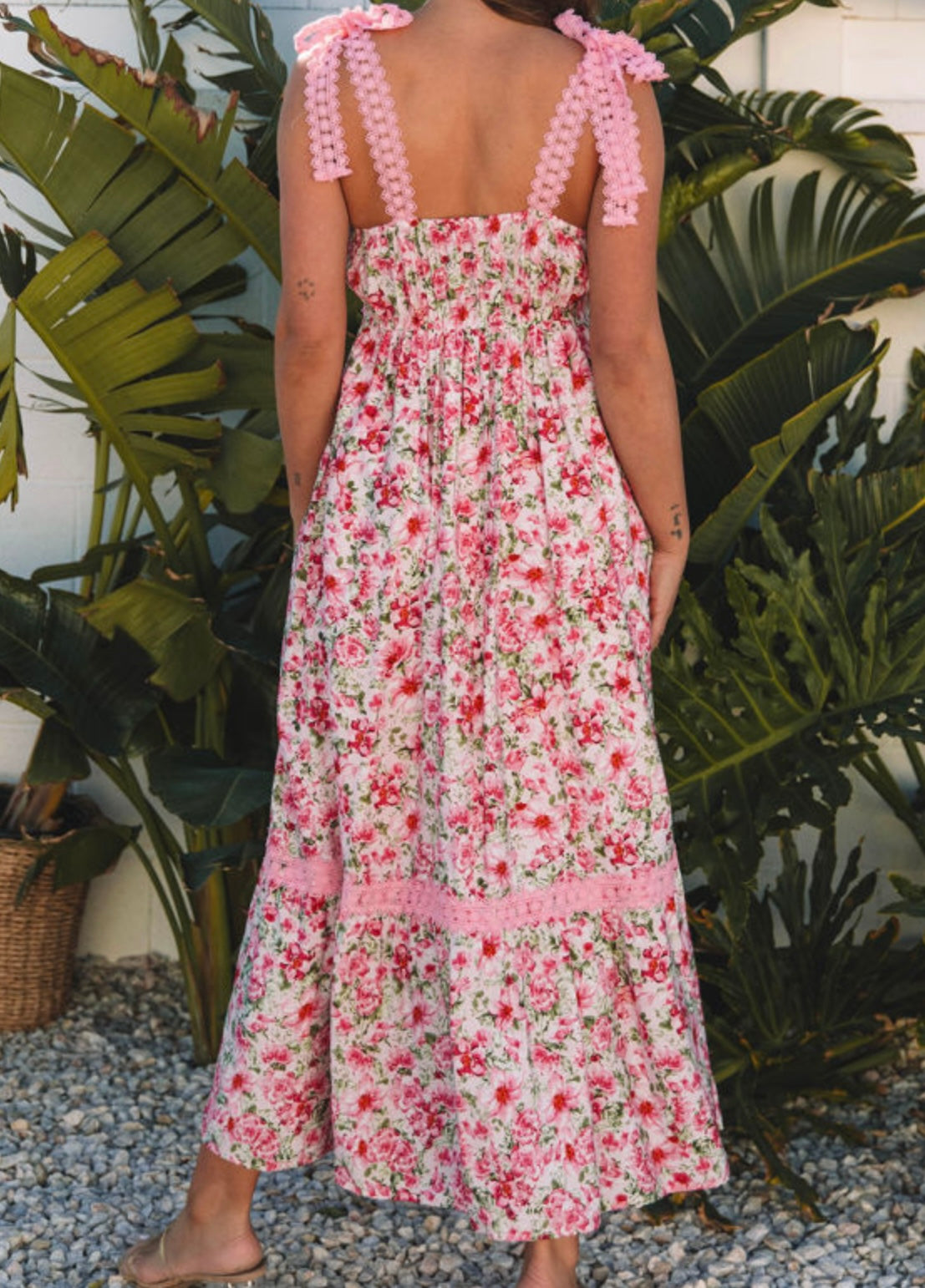 Pink Floral Maxi Dress