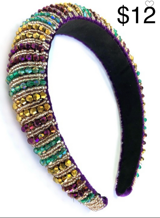 Rhinestone Mardi Gras Headband