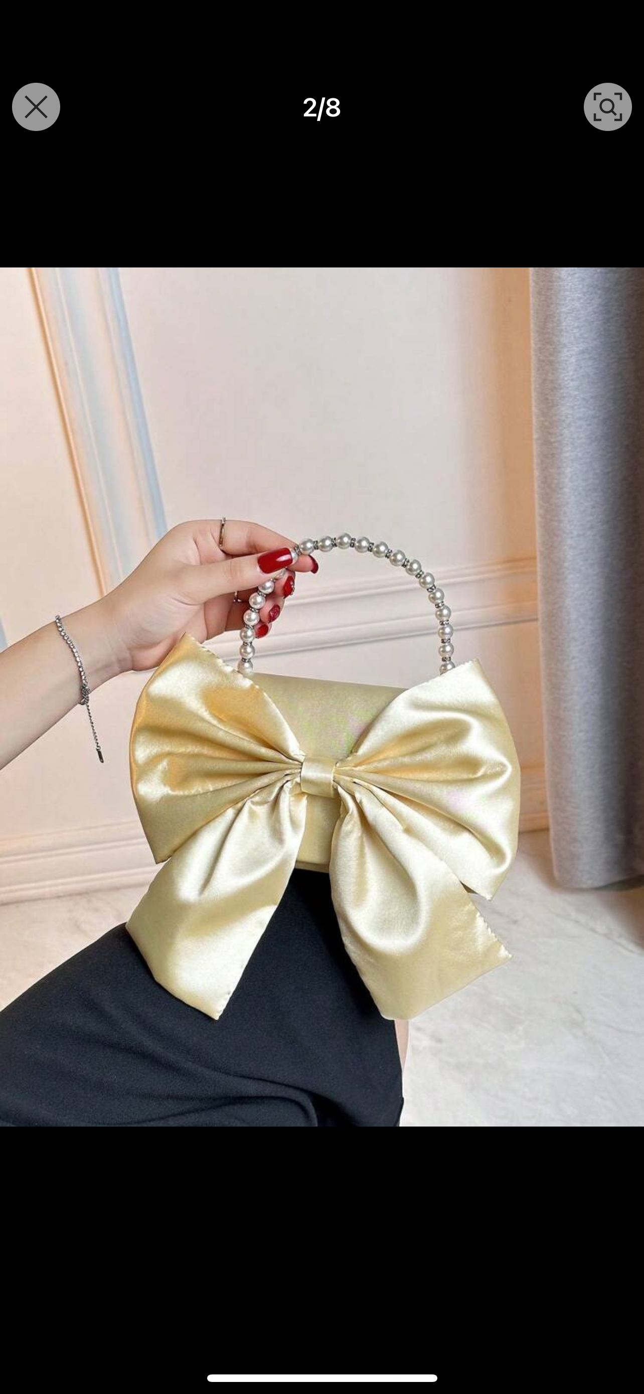 Pearl Handle Bow-Knot Clutch