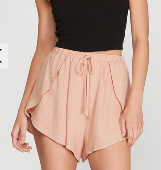 Linen Wrap Shorts with Tie