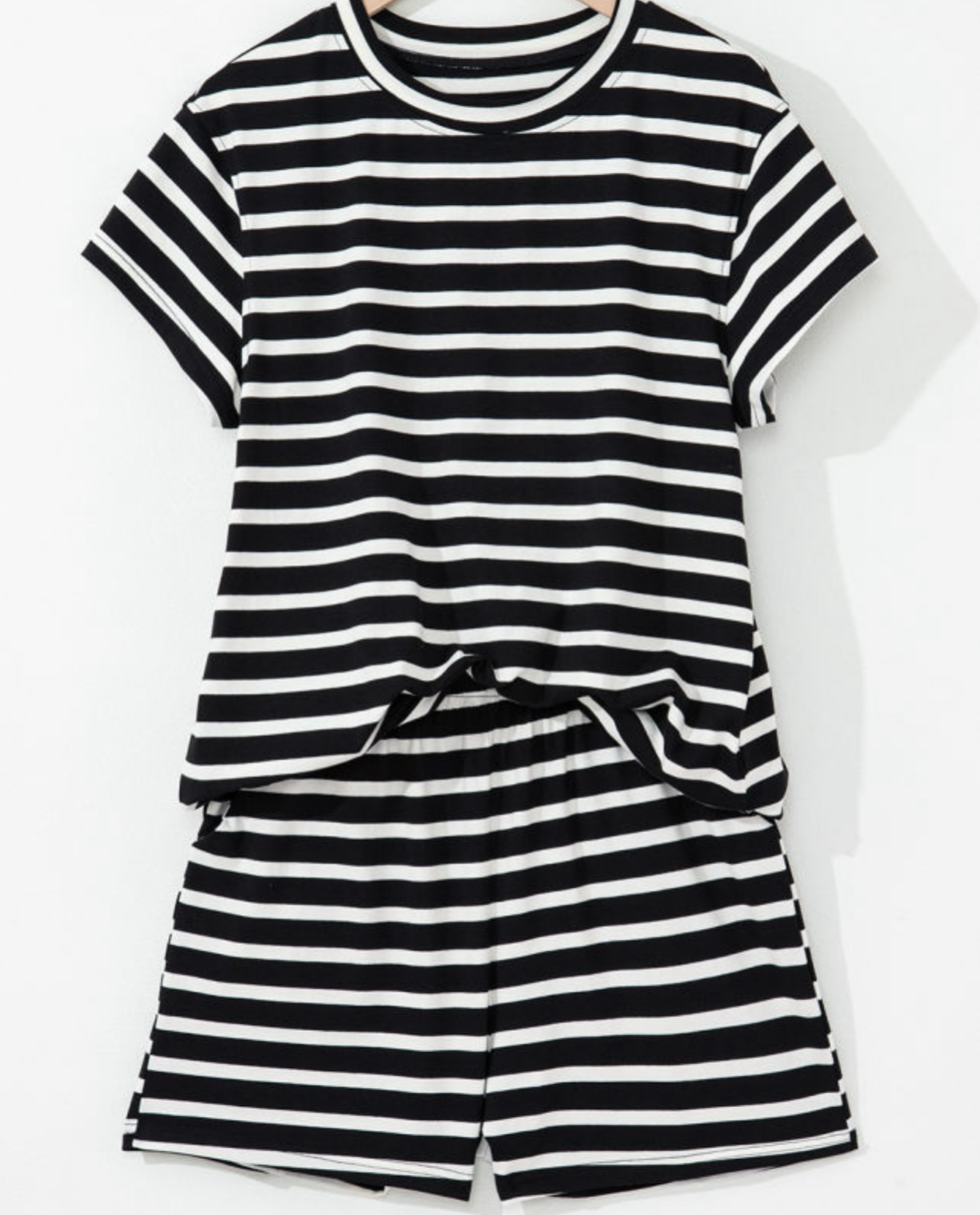 Striped Black Short Set