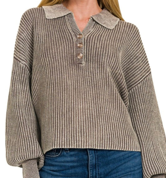 Collared Henley Sweater