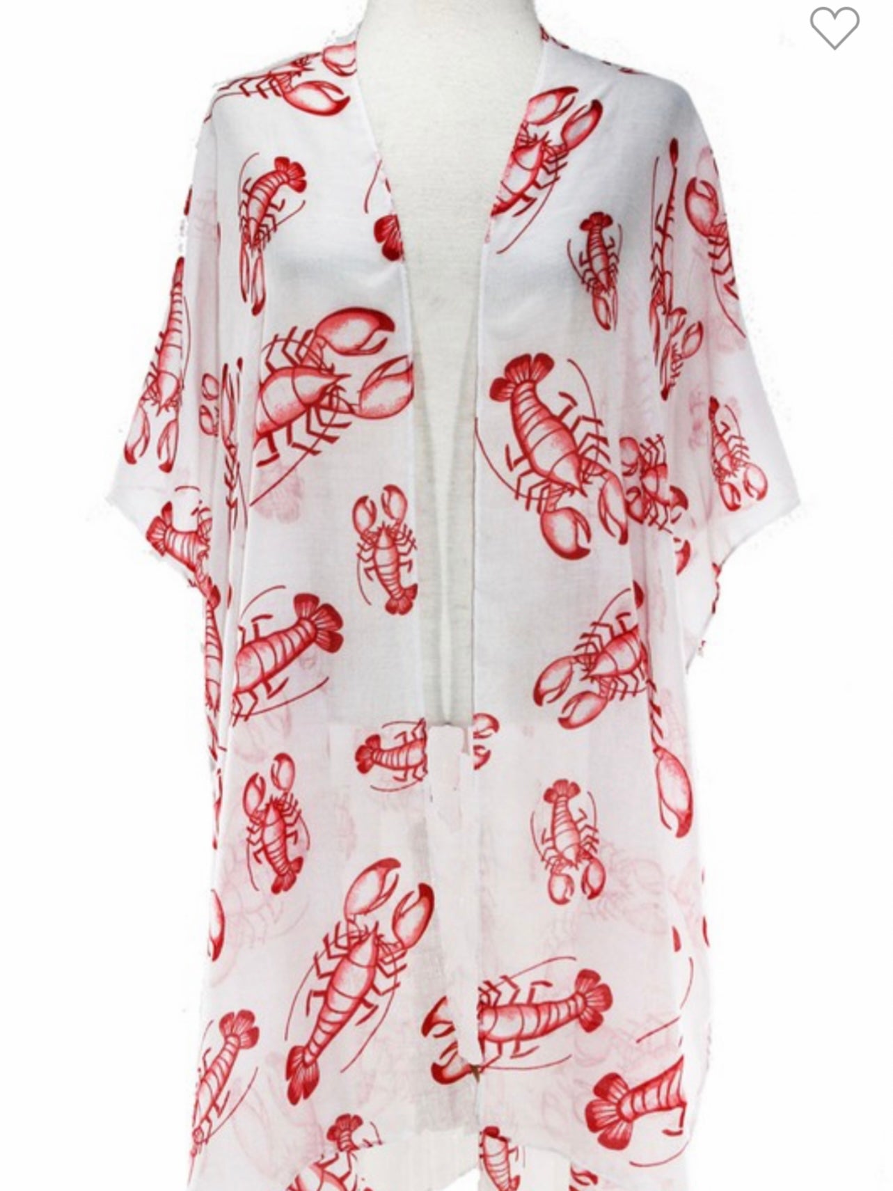 Crawfish Red and White Kimono