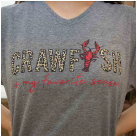 Crawfish Is My Favorite-V Neck T-Shirt