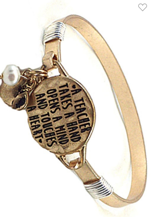 Gold Teacher Wrap Bracelet